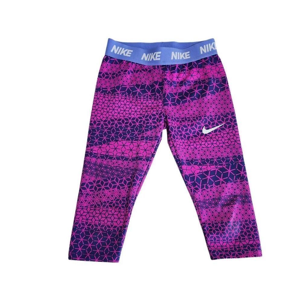 Nike Fuchsia & Blue Geometric Leggings (L)